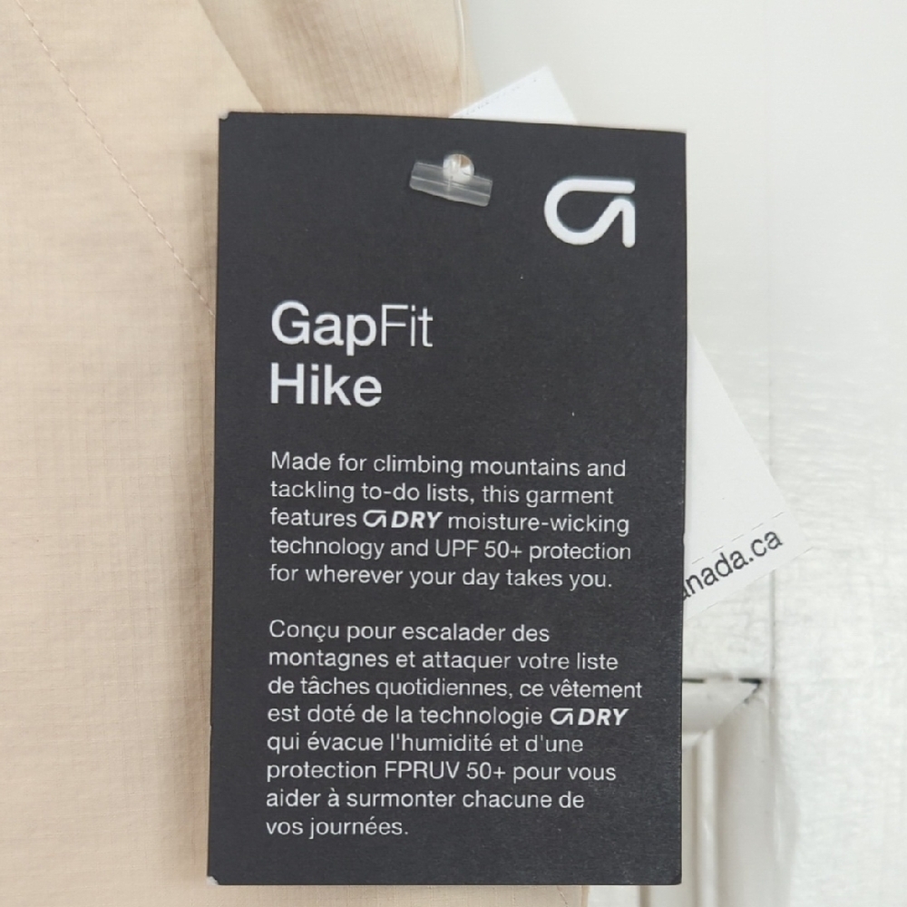 GAP Fit Hike Women's Tan Shorts with Neon Pink Drawstring - Picture 4 of 6